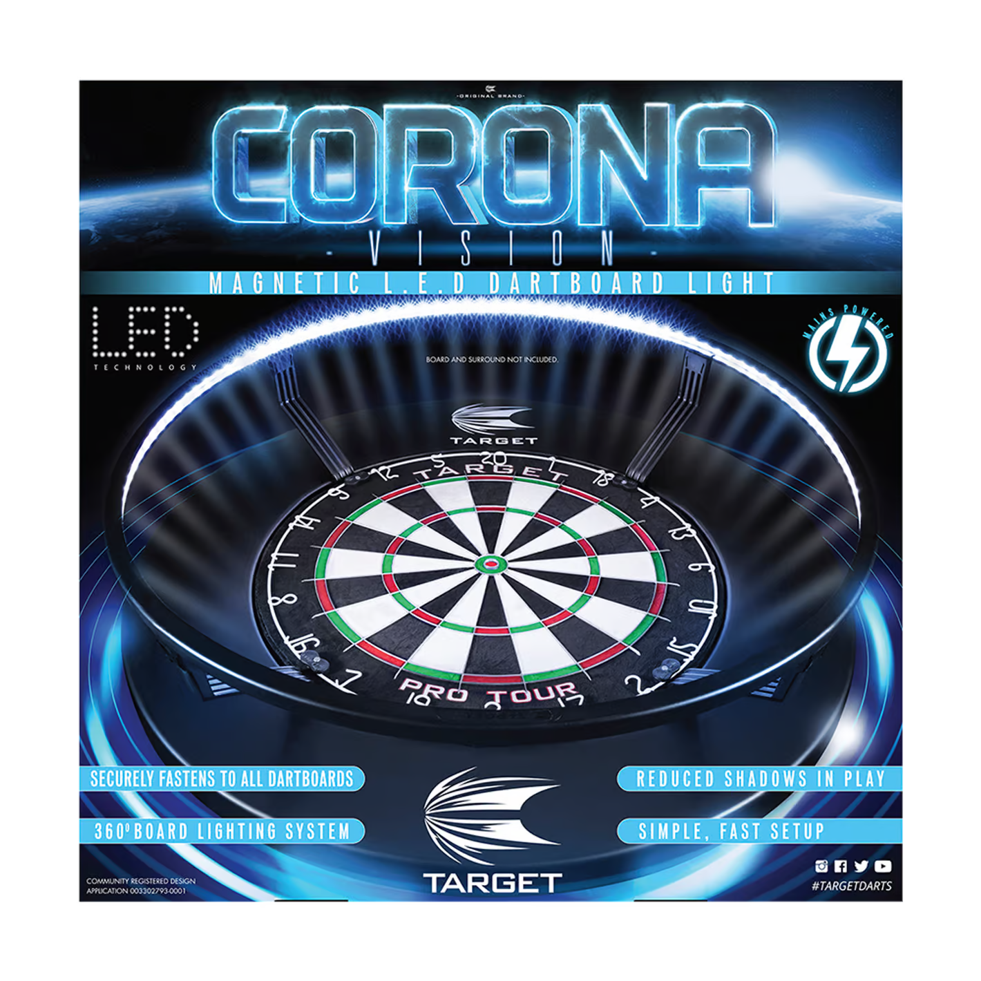 Image of Target CORONA Vision LED Dartboard Lighting System