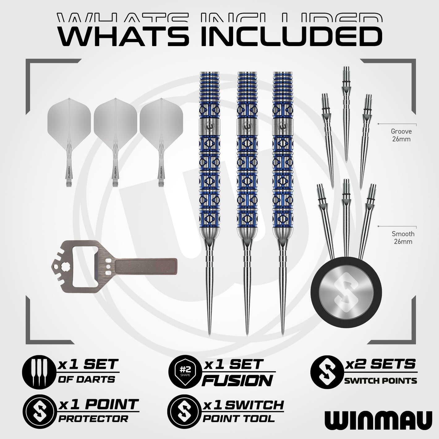 Image of Winmau Lunaris Parallel Switch Point Steeldarts