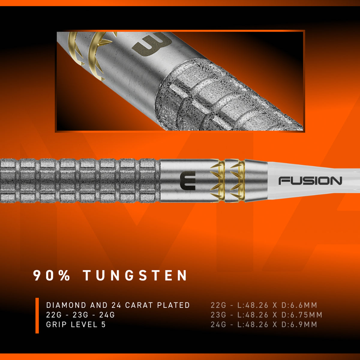 Winmau Gian van Veen W-MAX Switch Point Steeldarts – 90 % Tungsten