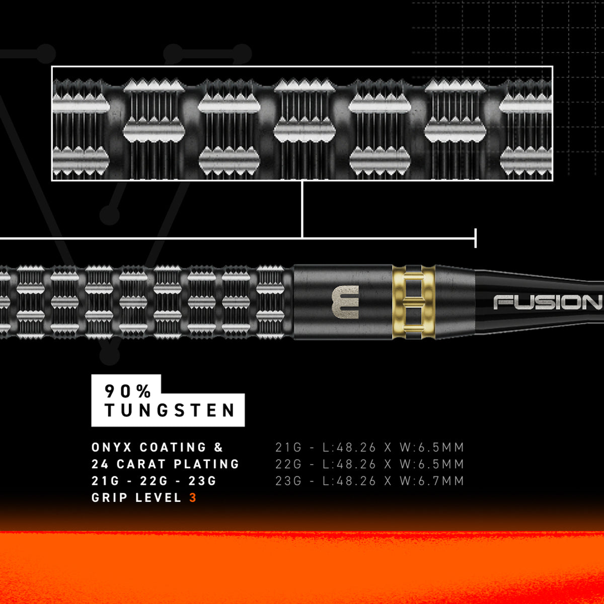 Winmau Gian van Veen TS-PRO Switch Point Steeldarts – 90 % Tungsten