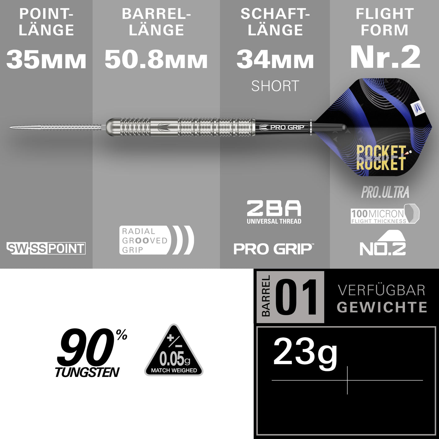 Image of Target Justin Hood Swiss Point Steeldarts 23g – 90% Tungsten