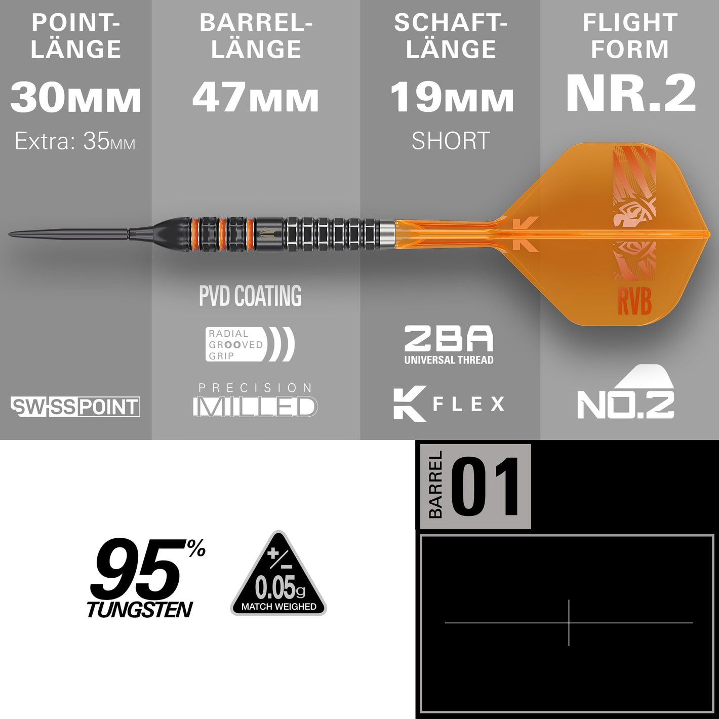 Image of Target Raymond van Barneveld 95K Swiss Point Steeldarts – 95% Tungsten