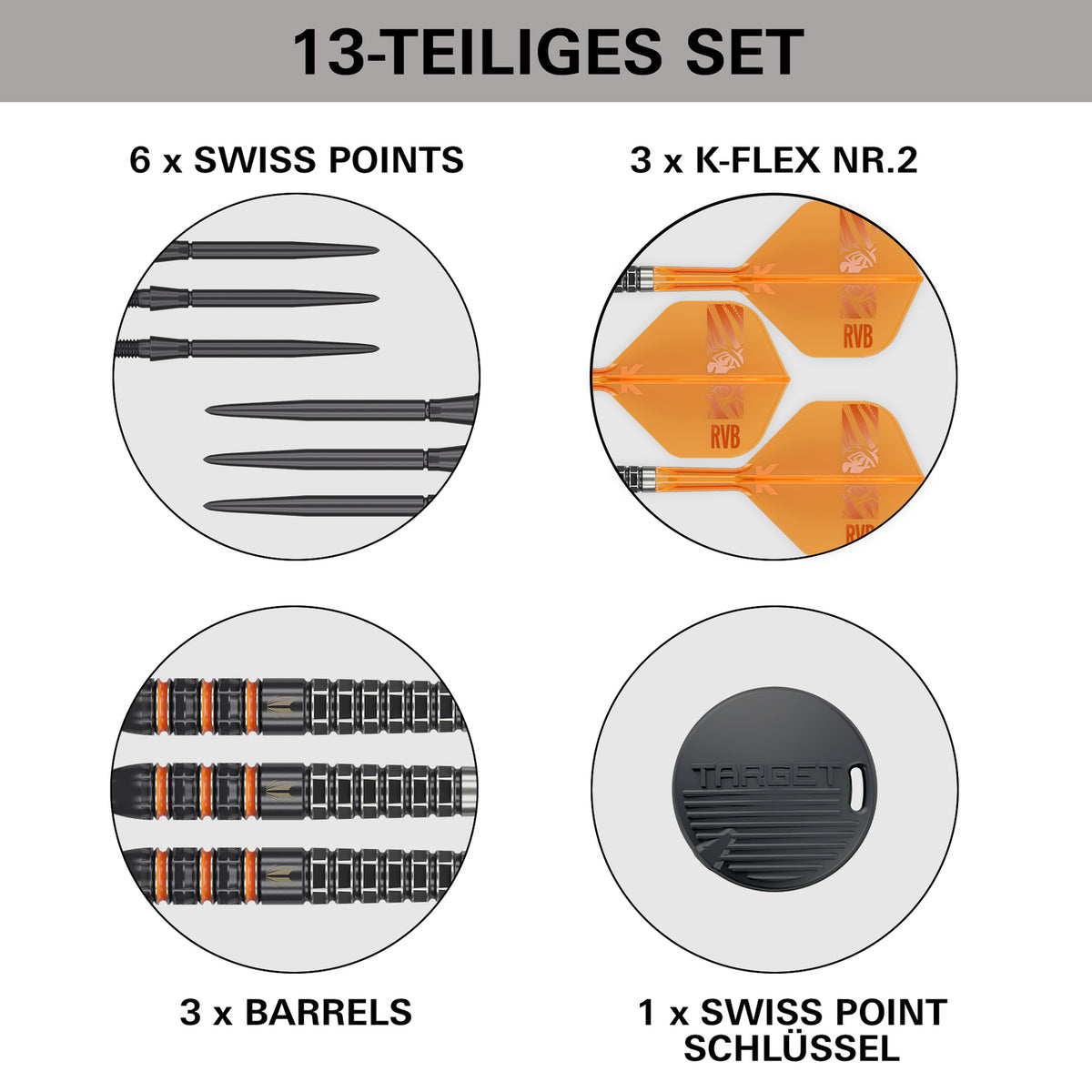 Target Raymond van Barneveld 95K Swiss Point Steeldarts – 95% Tungsten