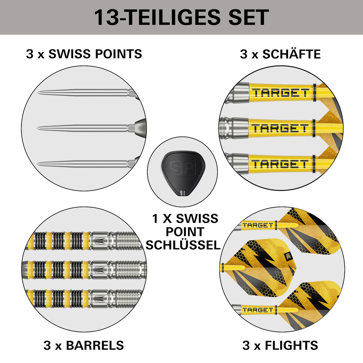 Target Buzz 01 Swiss Point Steeldarts – 90% Tungsten