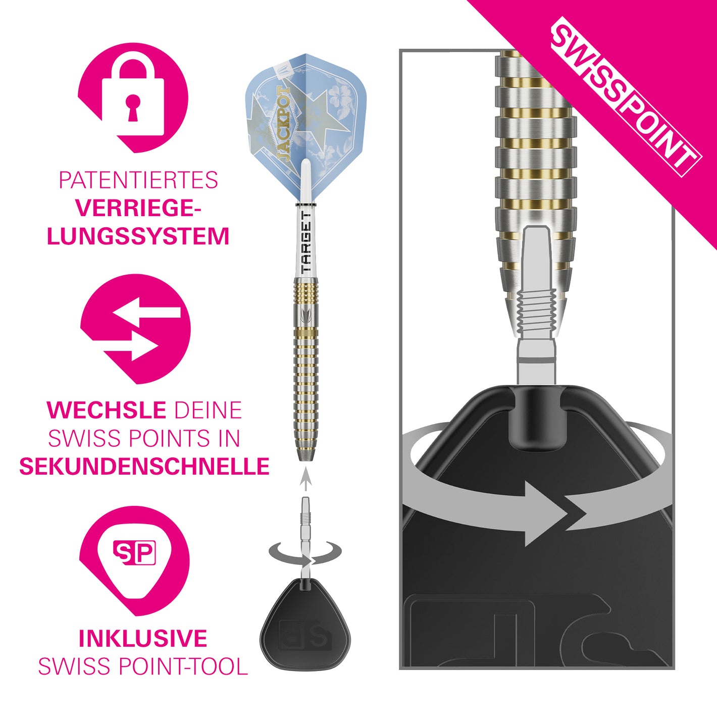 Image of Target Adrian Lewis Showdown Swiss Point Steeldarts – 95% Tungsten