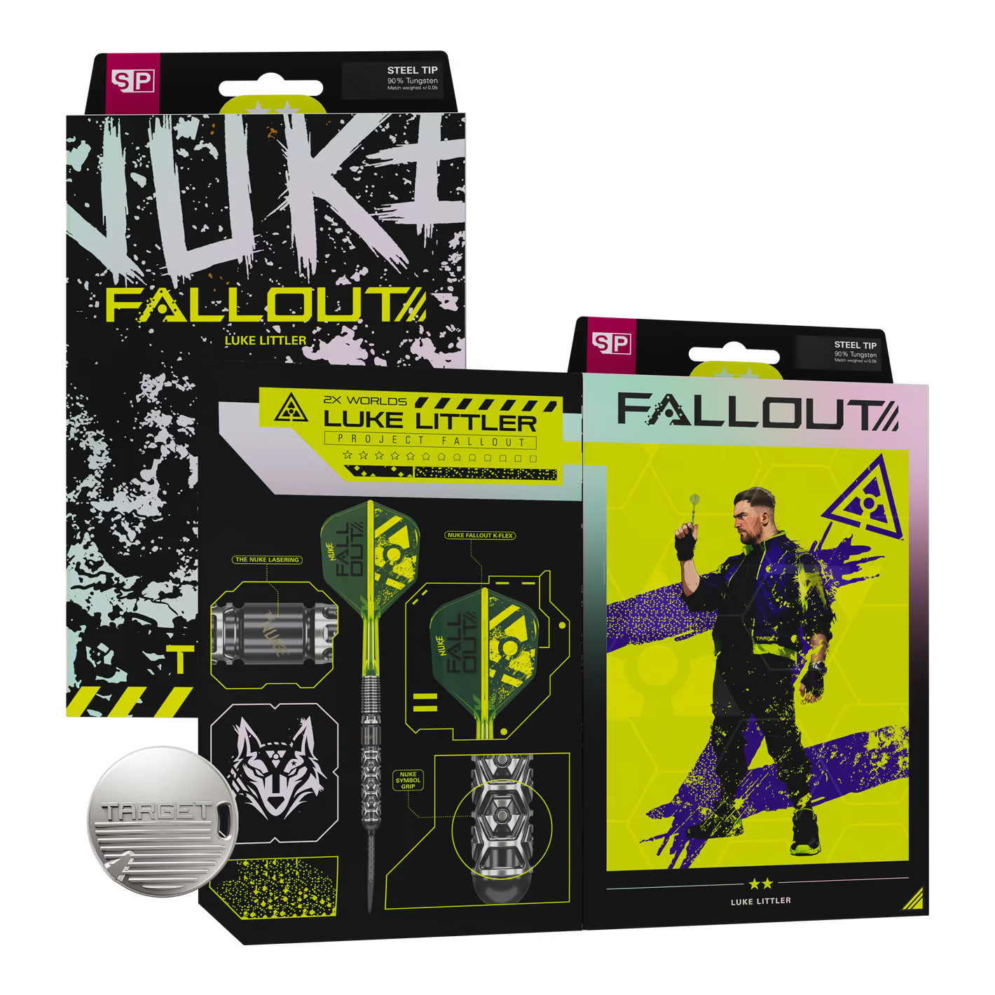 Image of Target Luke Littler Nuke Fallout Swiss Point Steeldarts – 90% Tungsten