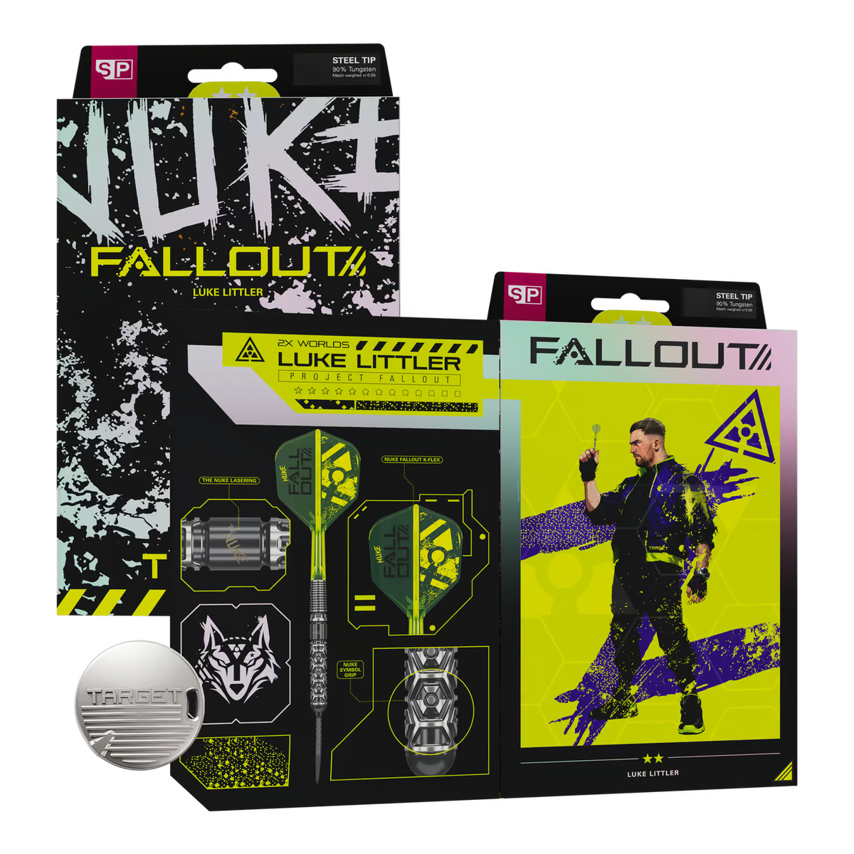 Target Luke Littler Nuke Fallout Swiss Point Steeldarts – 90% Tungsten