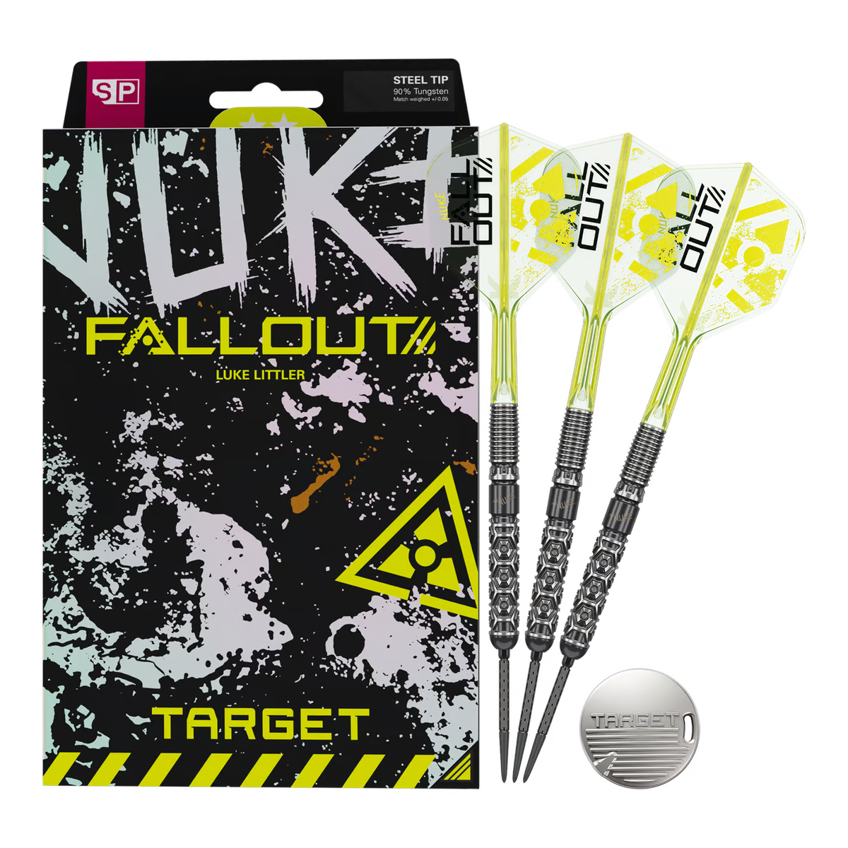 Target Luke Littler Nuke Fallout Swiss Point Steeldarts – 90% Tungsten