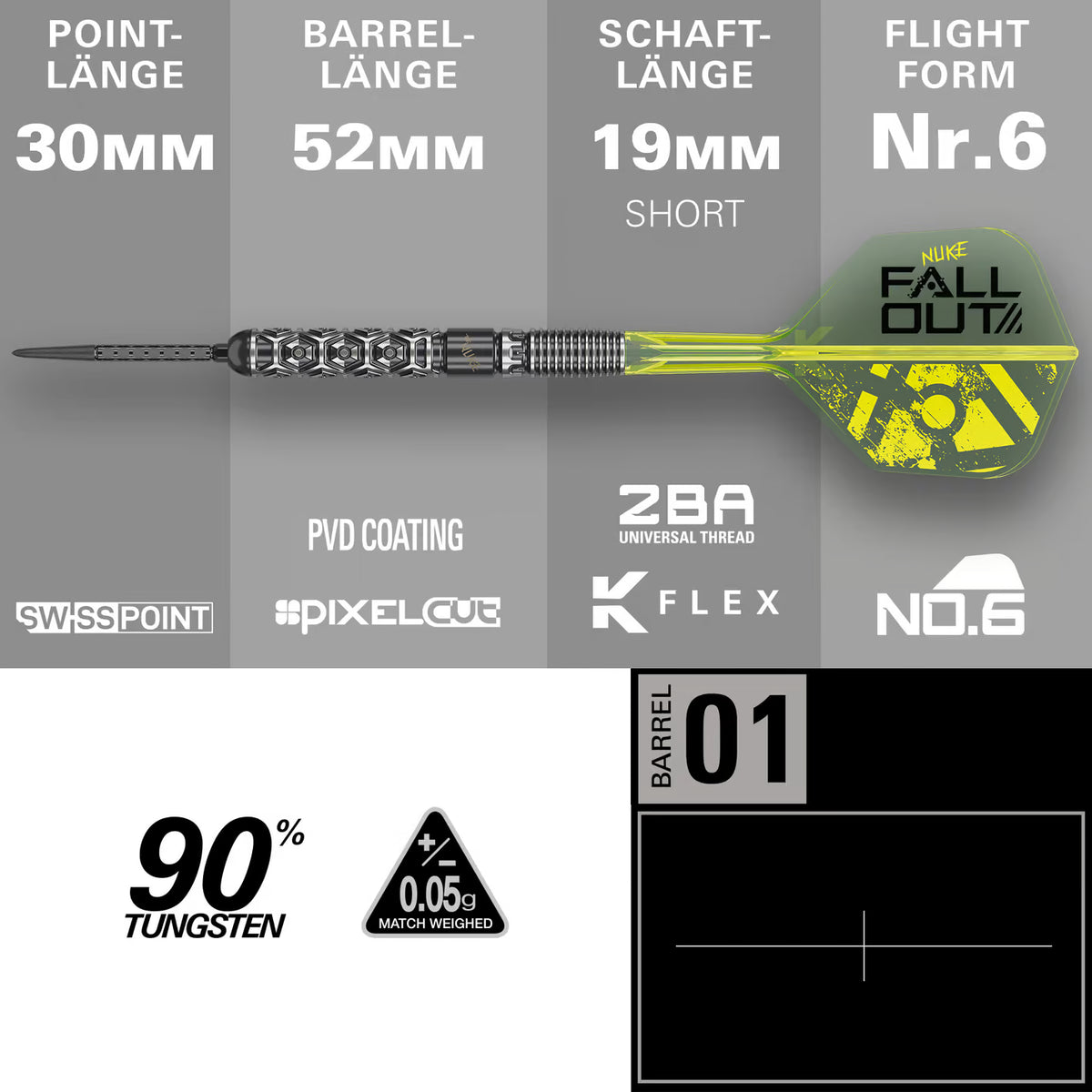 Target Luke Littler Nuke Fallout Swiss Point Steeldarts – 90% Tungsten