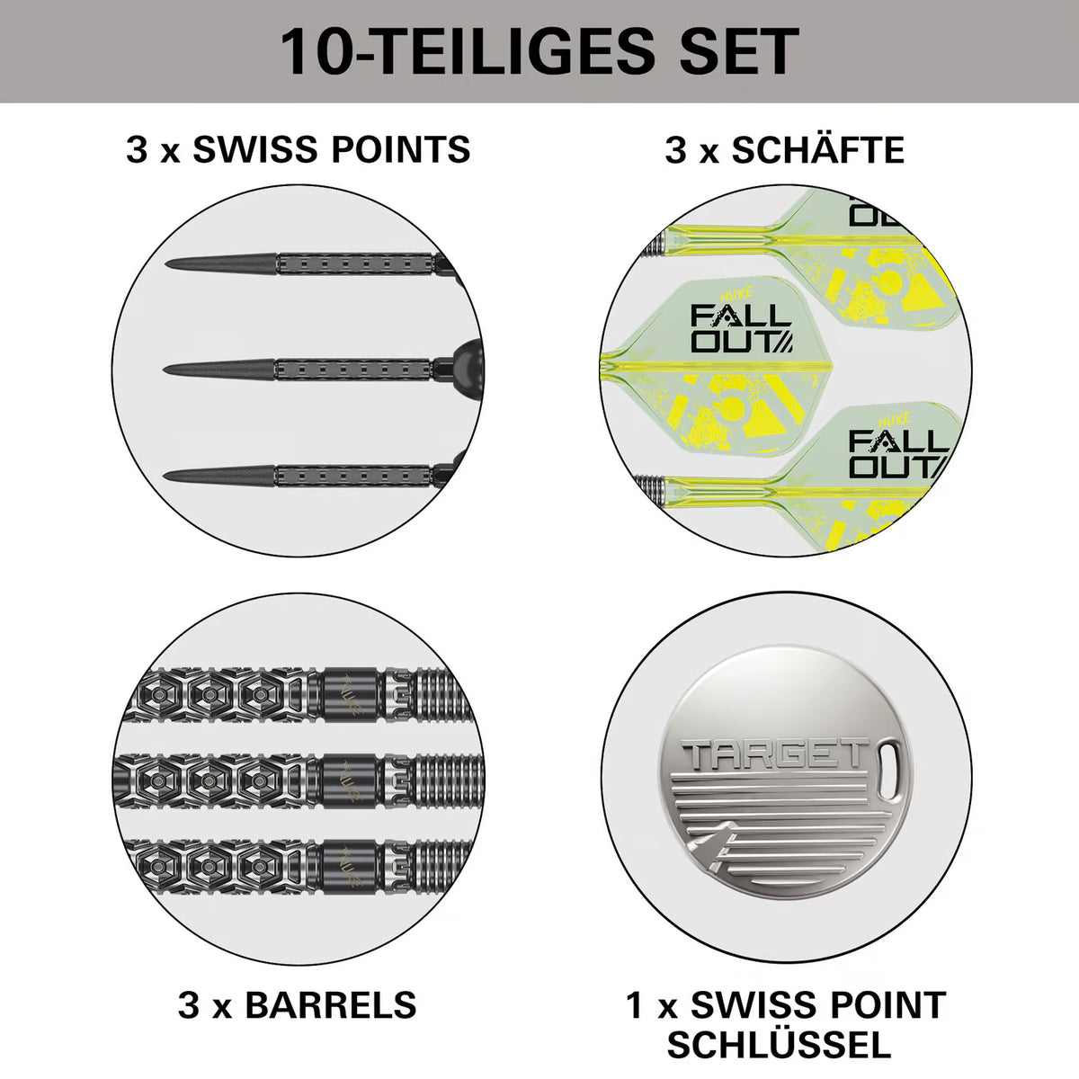 Target Luke Littler Nuke Fallout Swiss Point Steeldarts – 90% Tungsten