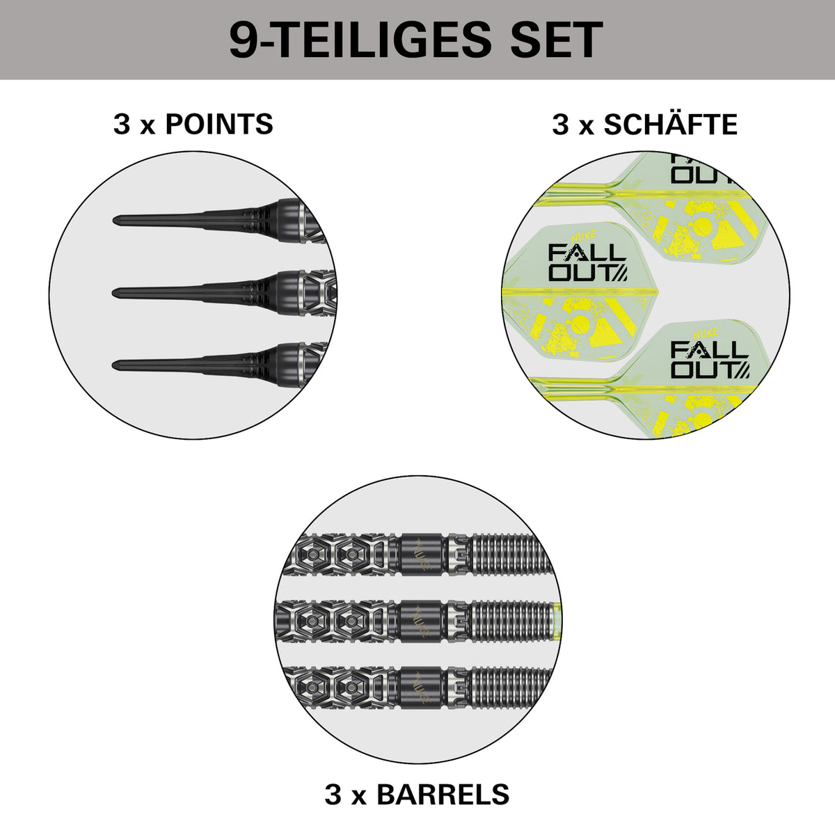 Target Luke Littler Nuke Fallout Softdarts 19g – 90% Tungsten