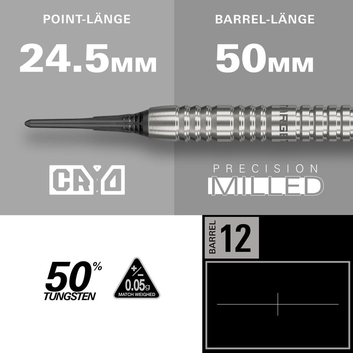 Target Group O 12 Softdarts – 50% Tungsten mit K-Flex