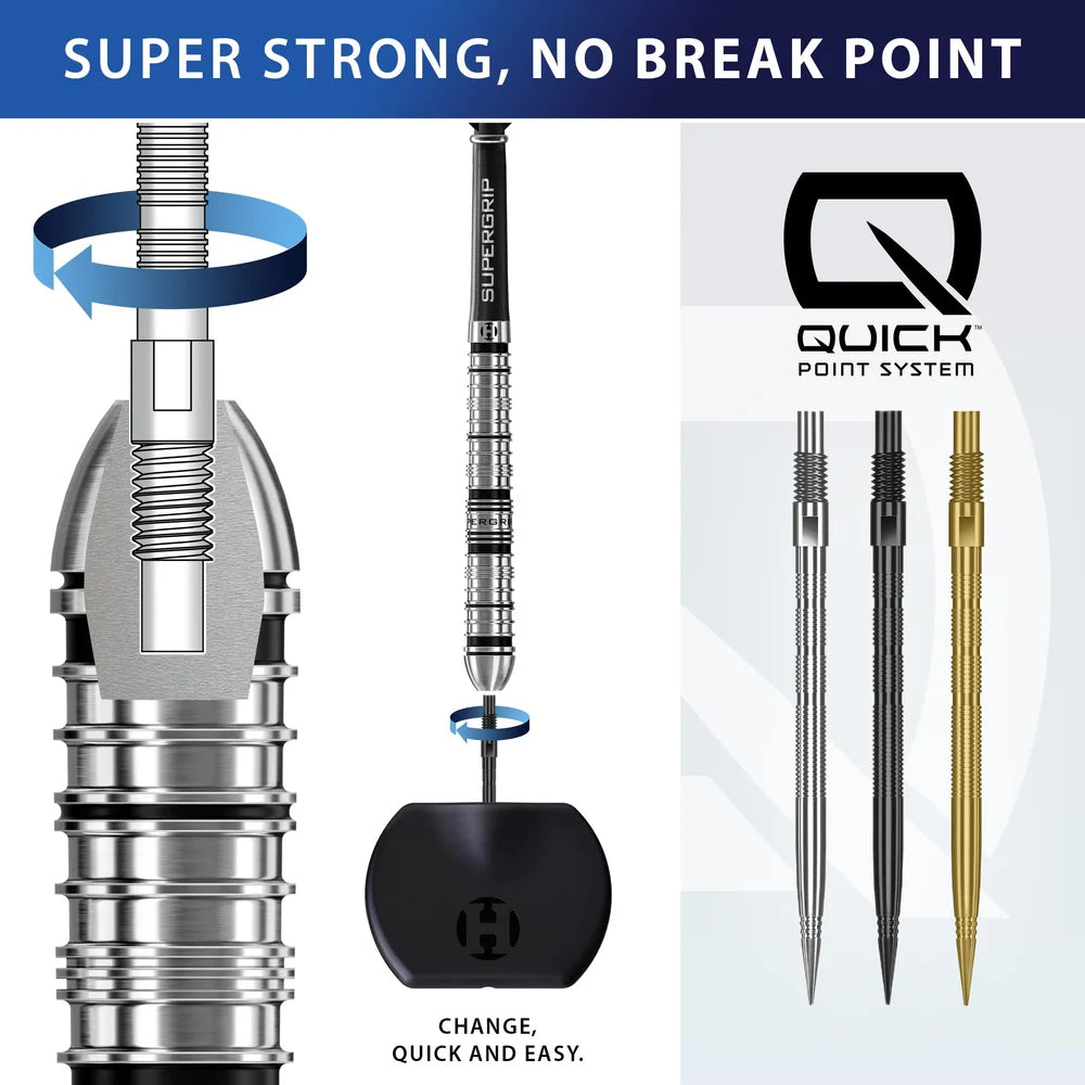 Image of Harrows Quick Point Dartspitzen Schwarz – Ringed/Mikro Grip