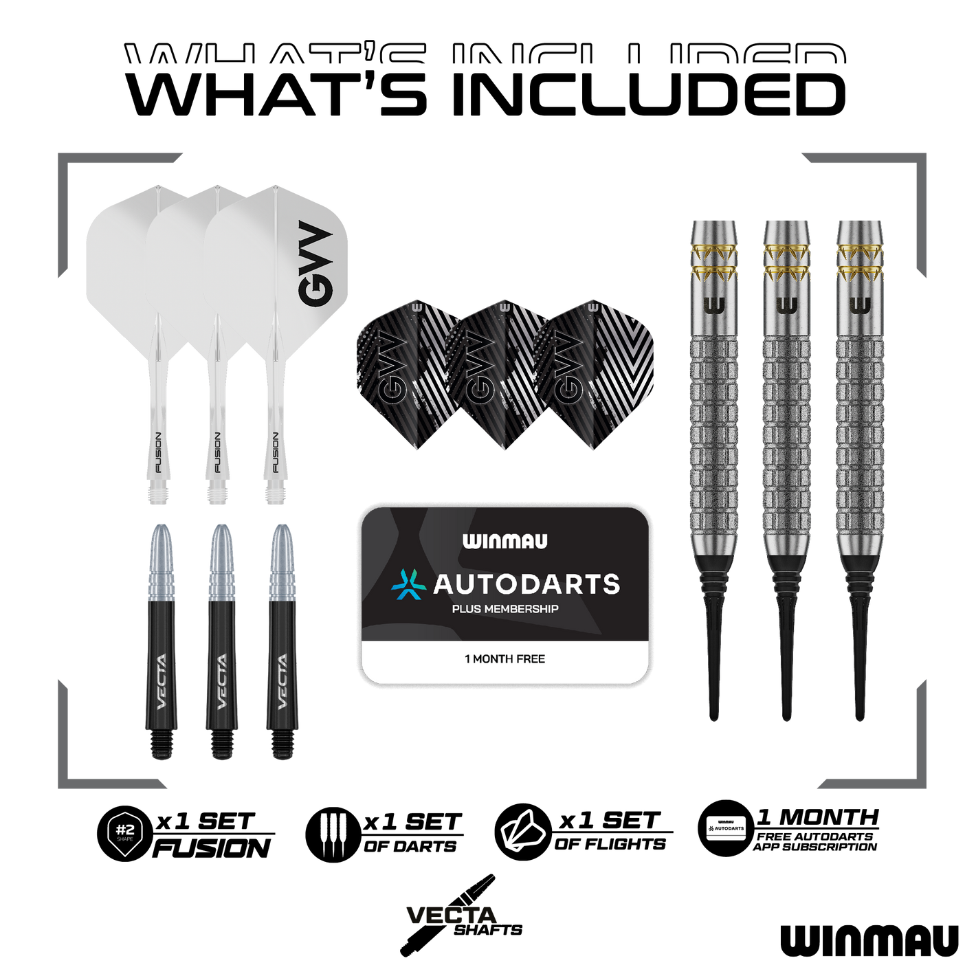 Image of Winmau Gian van Veen W-MAX Softdarts 18 g – 90 % Tungsten