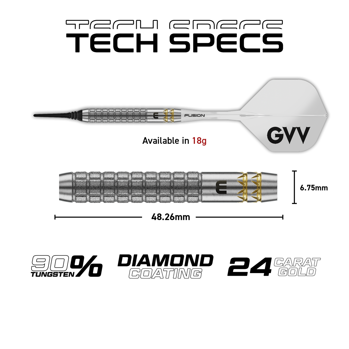 Image of Winmau Gian van Veen W-MAX Softdarts 18 g – 90 % Tungsten