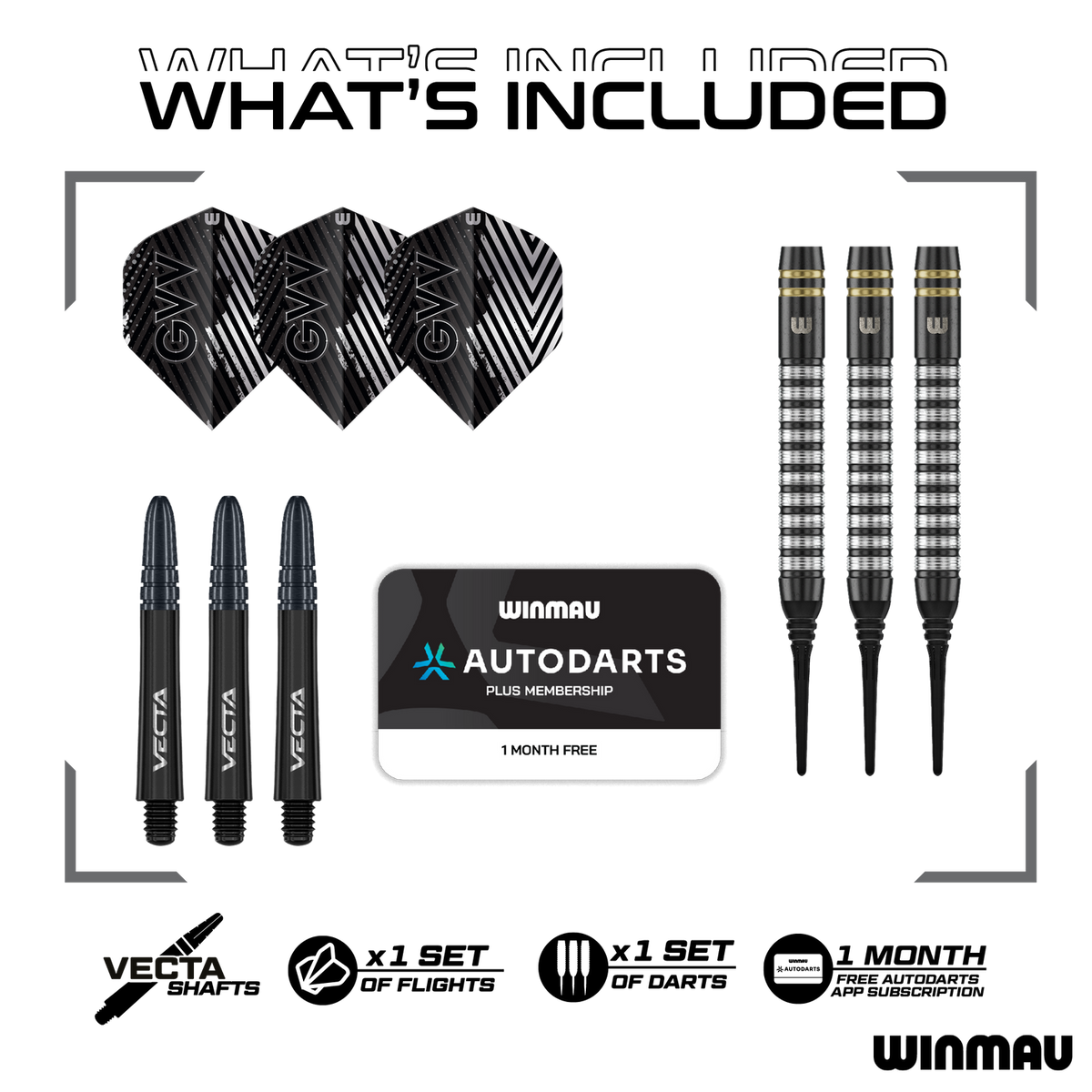 Winmau Gian van Veen TS Softdarts 18 g – 90 % Tungsten