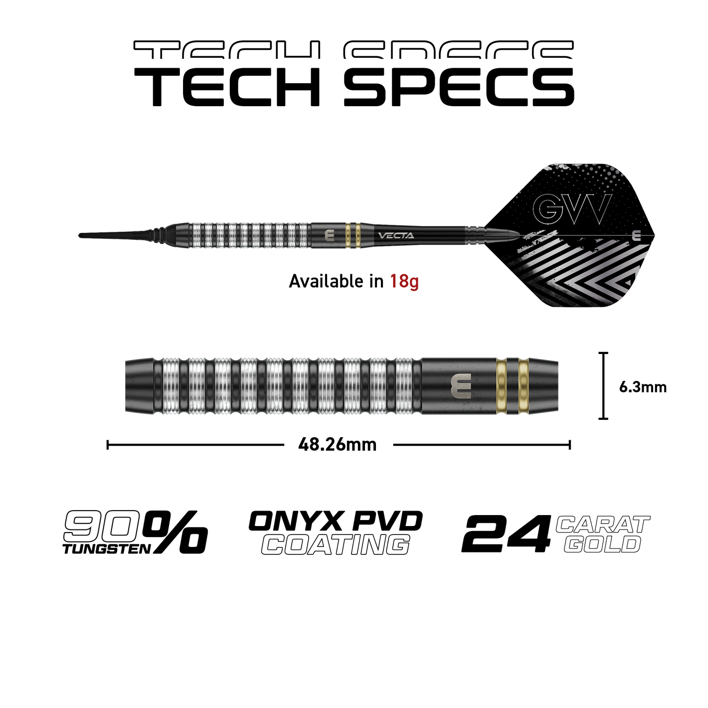 Image of Winmau Gian van Veen TS Softdarts 18 g – 90 % Tungsten