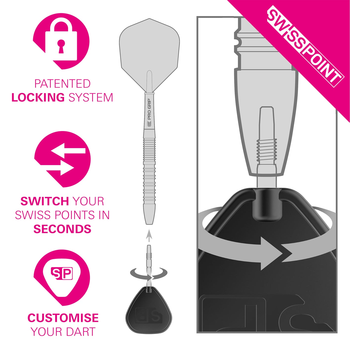 Image of Target Swiss Point SLK Dartspitzen - Schwarz