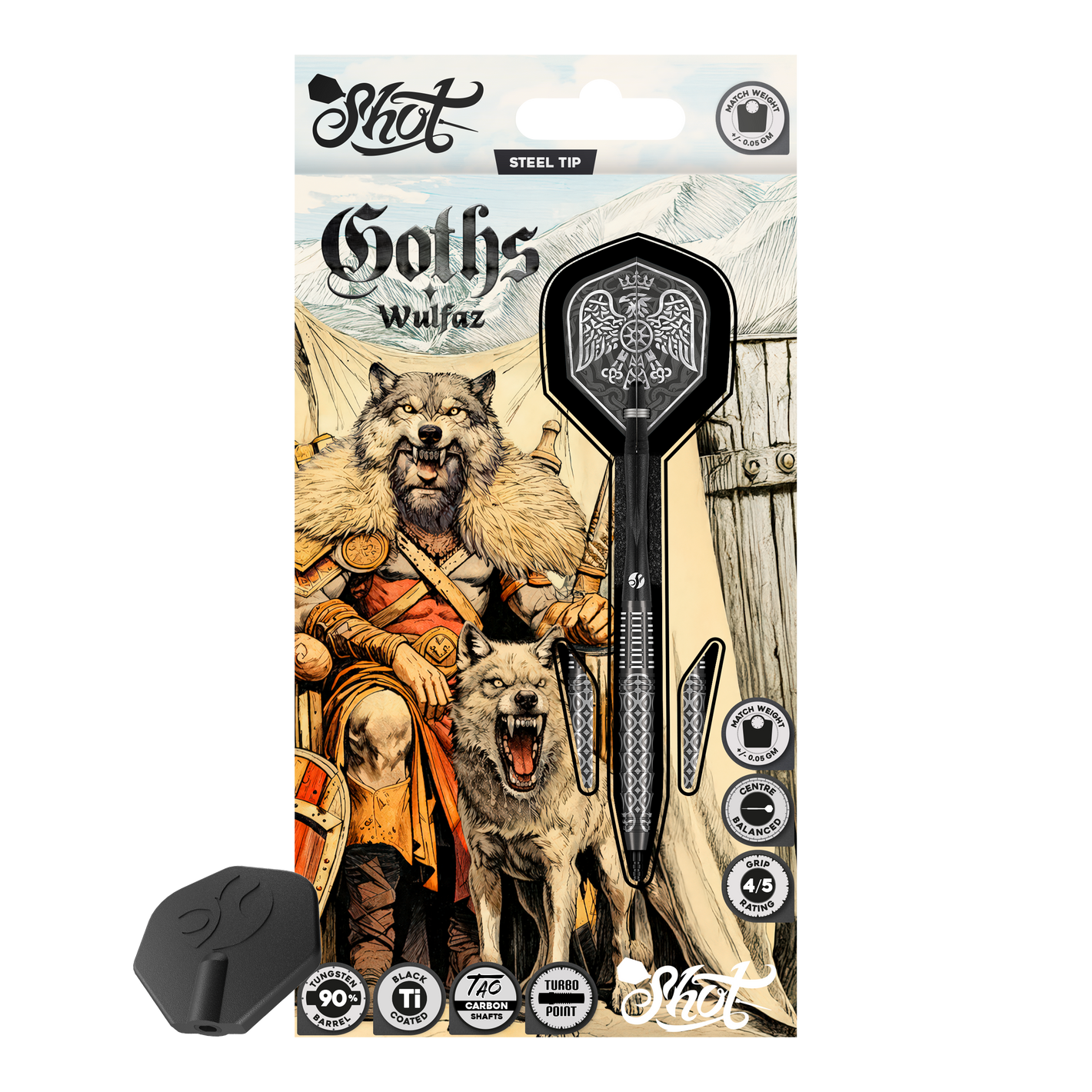Image of Shot Goths Wulfaz Turbo Point Steeldarts - 23g