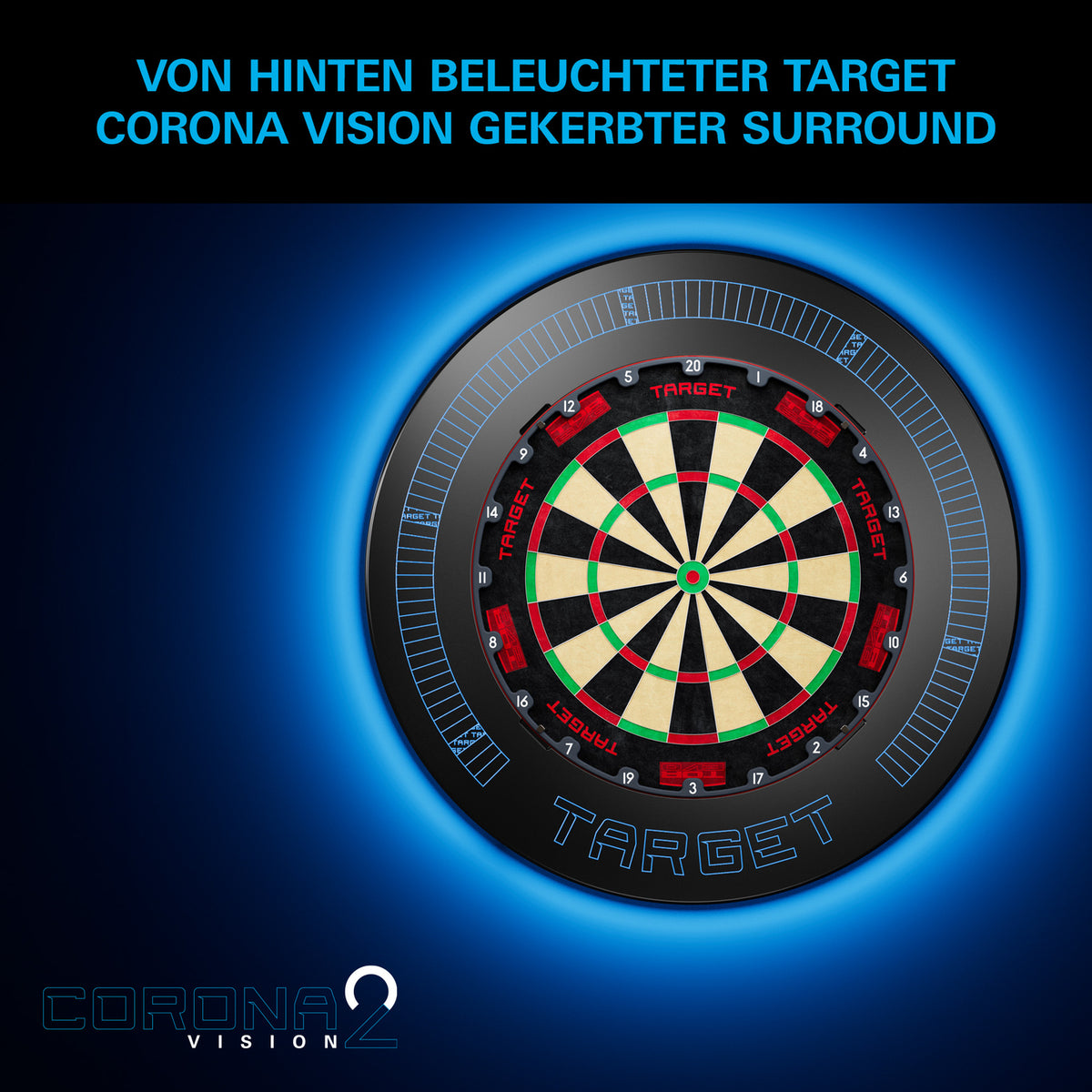 Target Corona Vision Notched Dartboard Surround mit LED-Beleuchtung