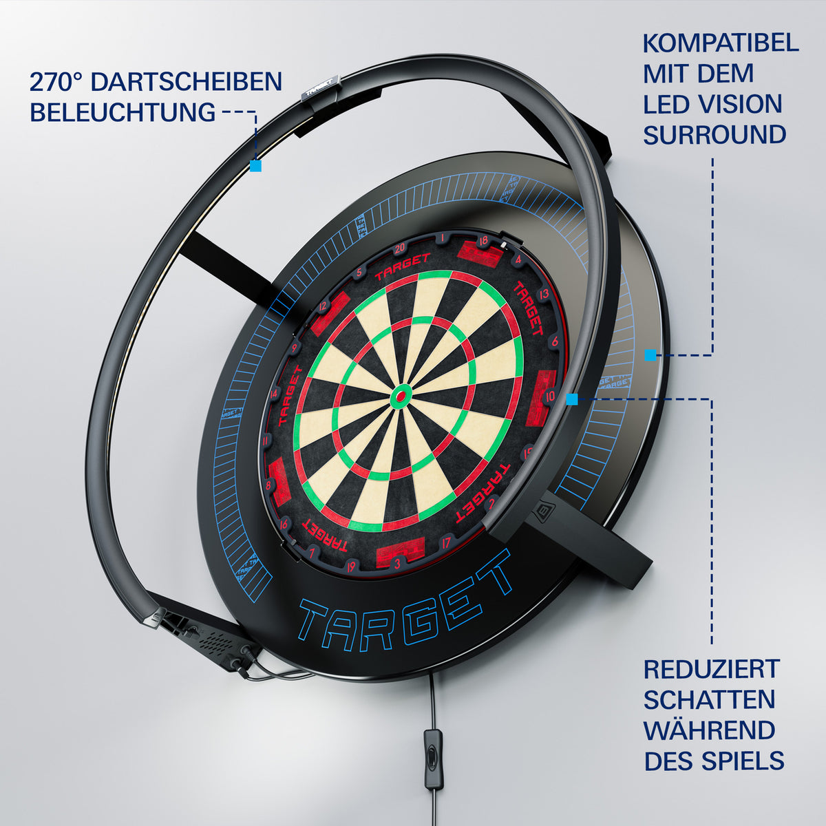 Target TOR Evo Komplettset – Dartboard, Surround & Beleuchtung