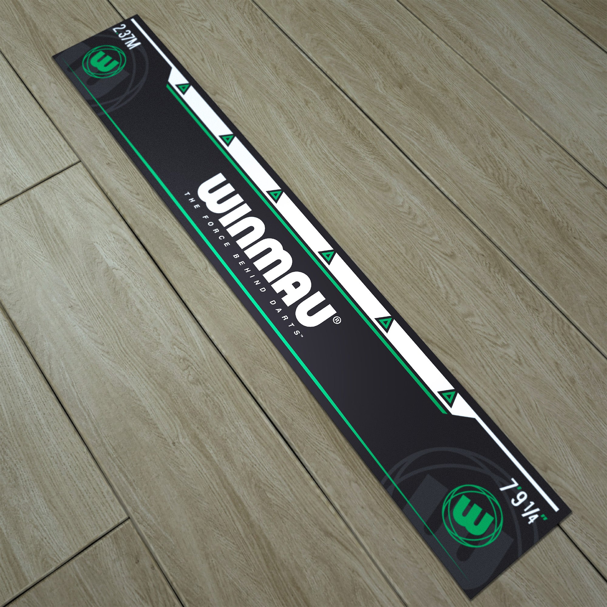 Image of Winmau Abwurflinie Black/Green – Selbstklebende Oche-Linie 237 cm