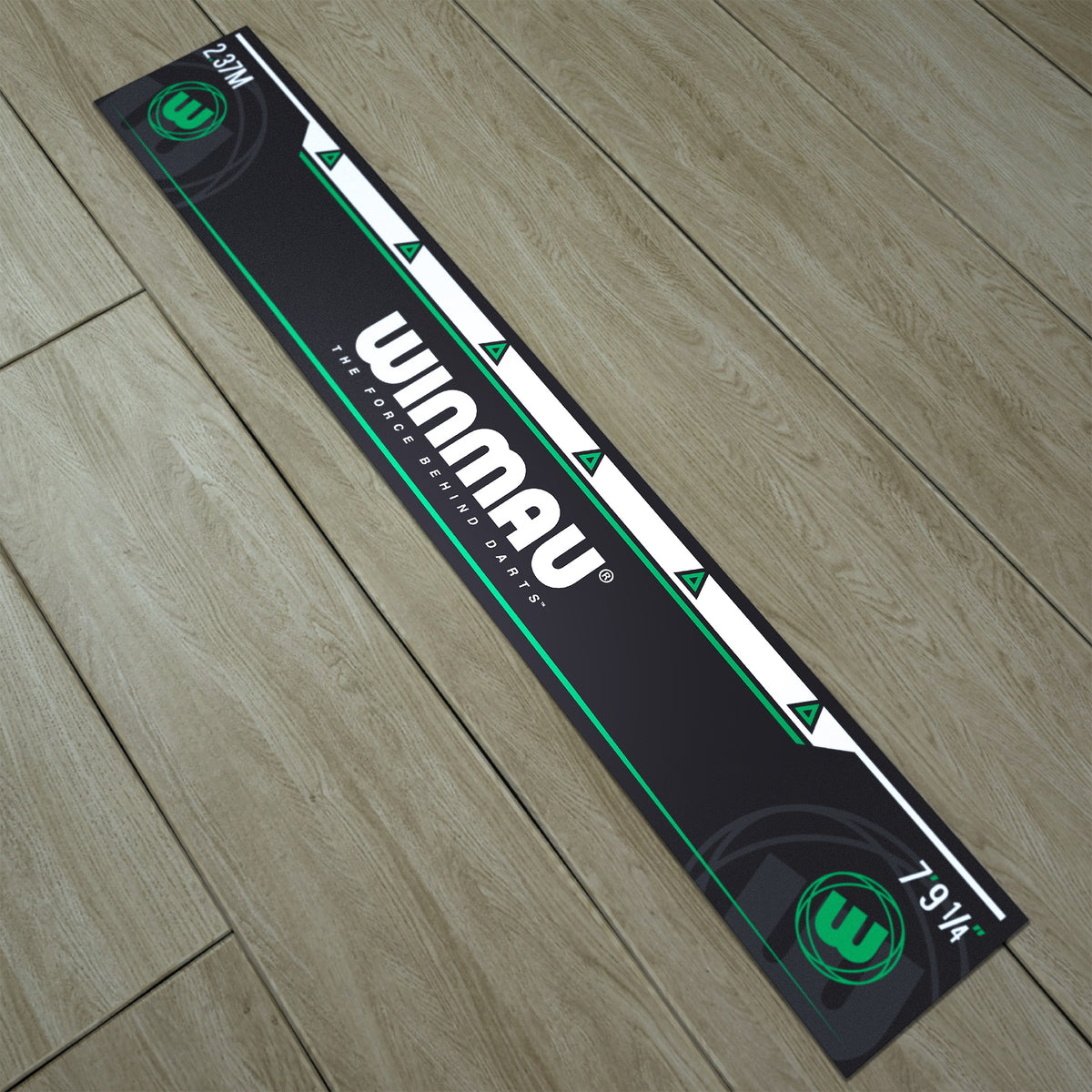 Winmau Abwurflinie Black/Green – Selbstklebende Oche-Linie 237 cm