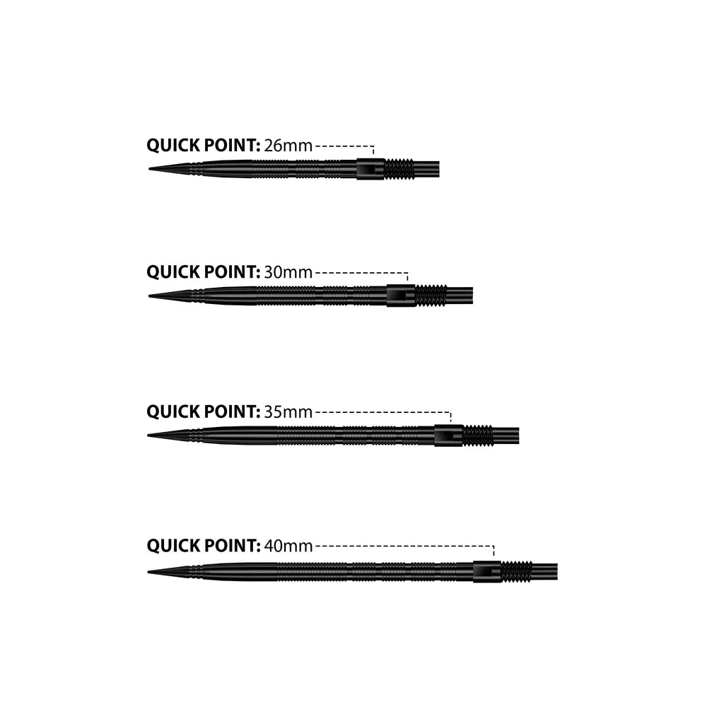 Image of Harrows Quick Point Dartspitzen Schwarz – Ringed/Mikro Grip