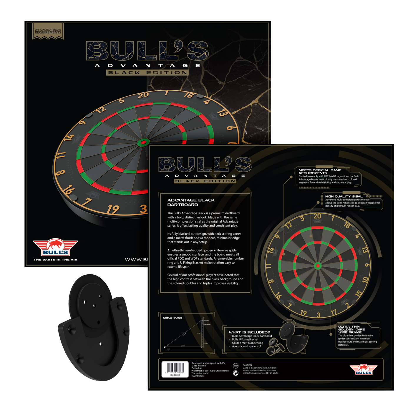 Image of Bulls NL Advantage Black-Edition Steeldartboard