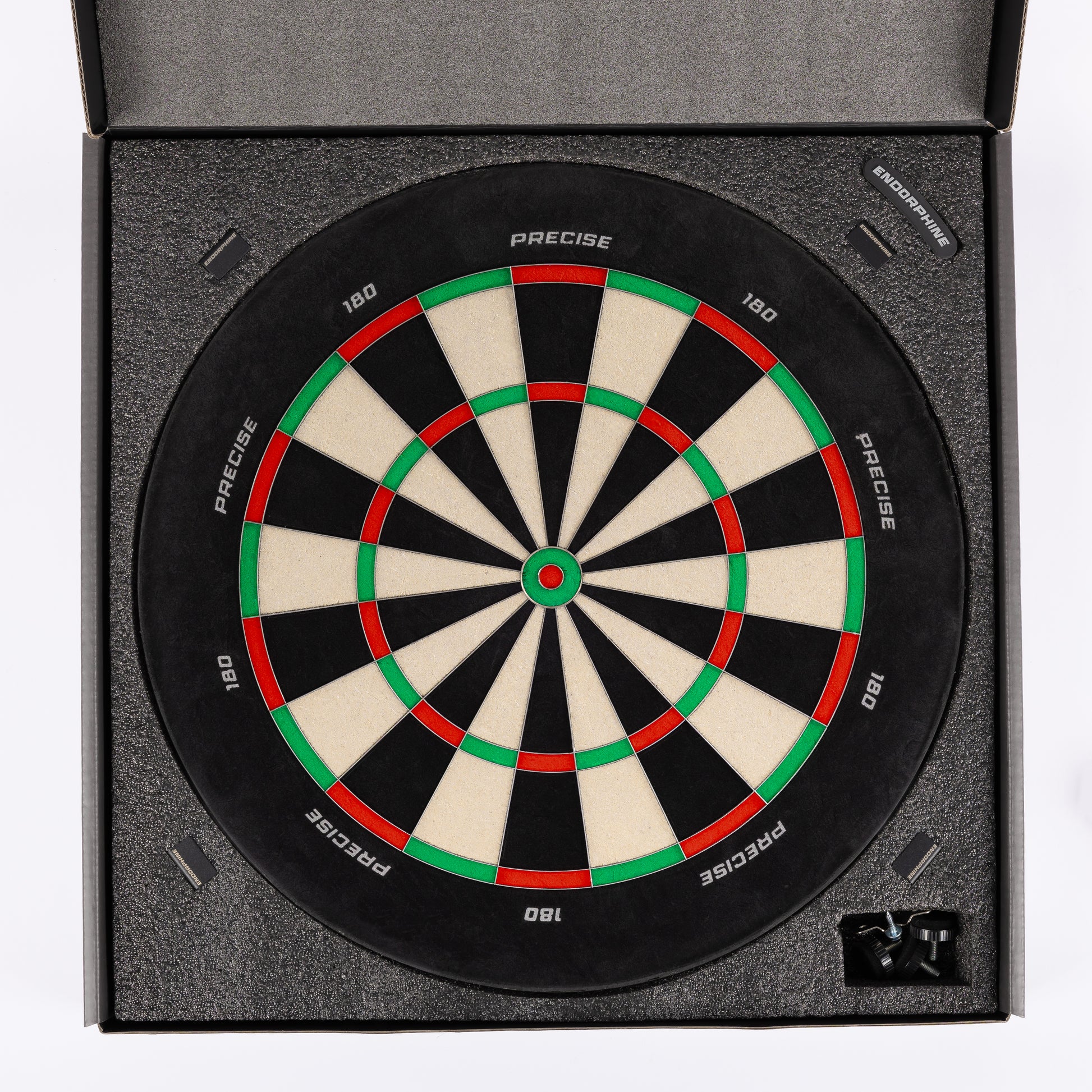 Precise180 Endorphine Dartboard, ohne Zahlenring, mit Magnethalter