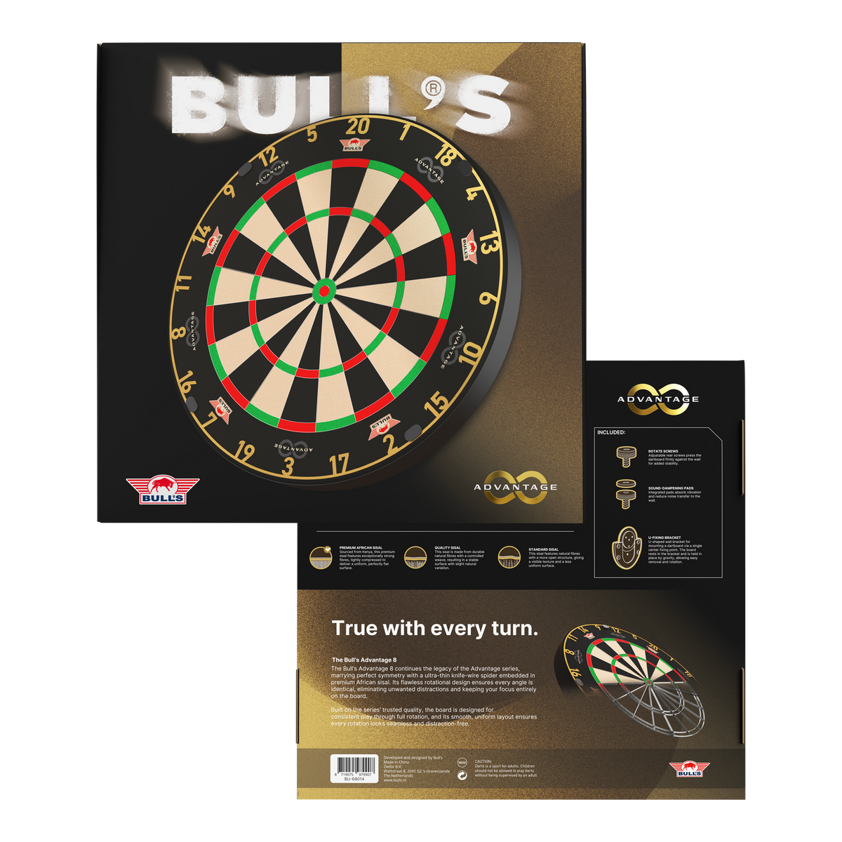 Bulls NL Advantage 8 Steeldartboard – Premium Sisal Dartboard