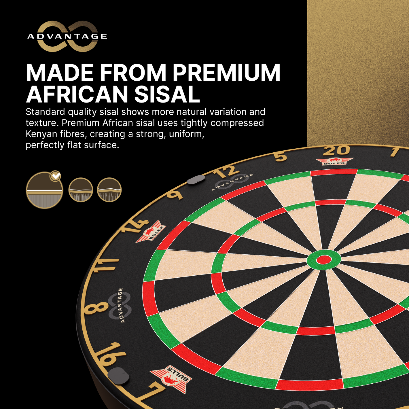 Image of Bulls NL Advantage 8 Steeldartboard – Premium Sisal Dartboard