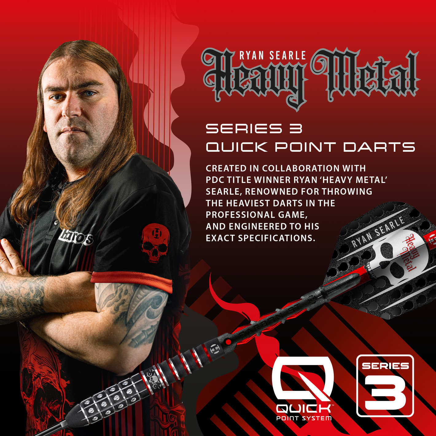 Image of Harrows Ryan Searle Series 3 Quick Point Steeldarts