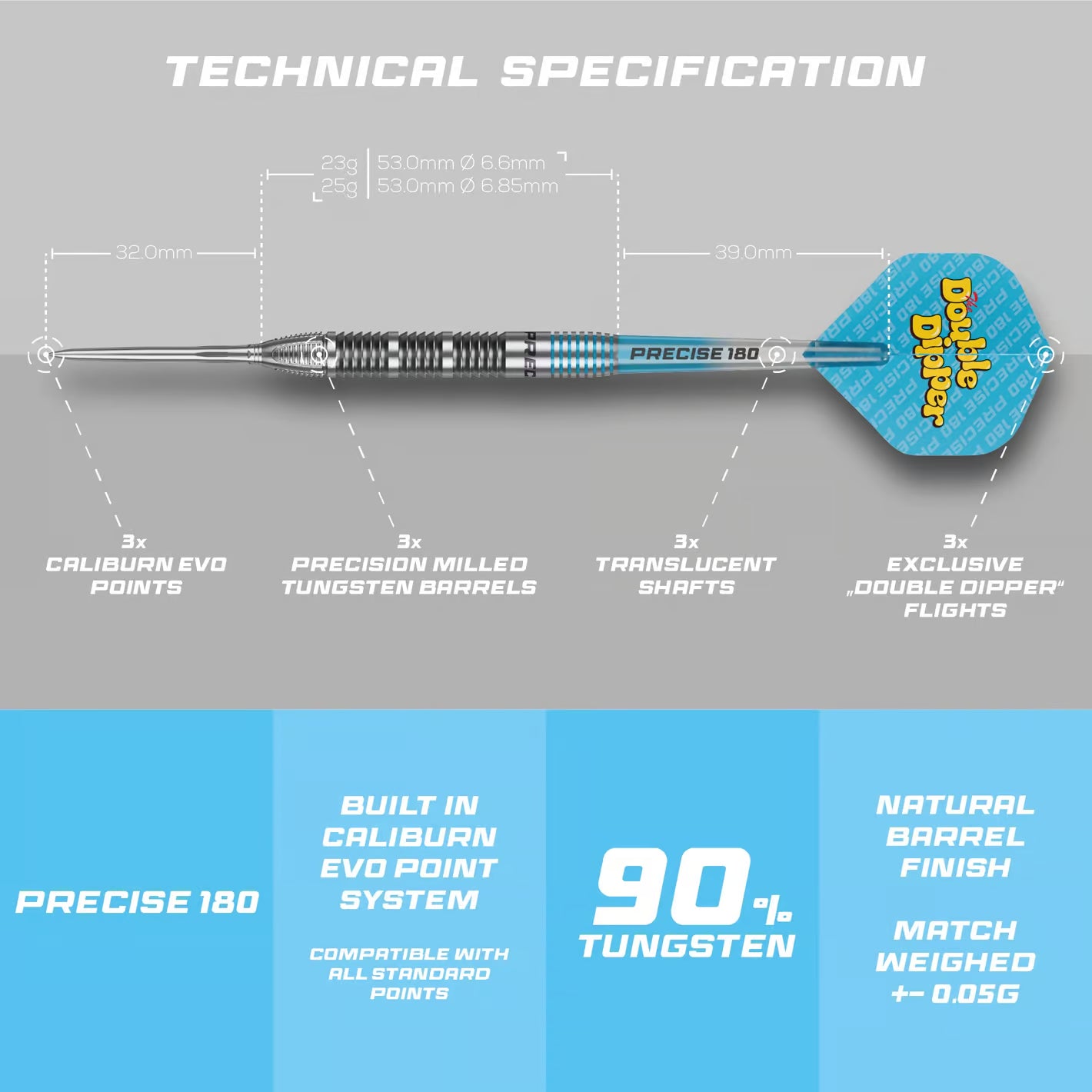 Image of Precise 180 Bela Schugmann Double Dipper V1 Steeldarts