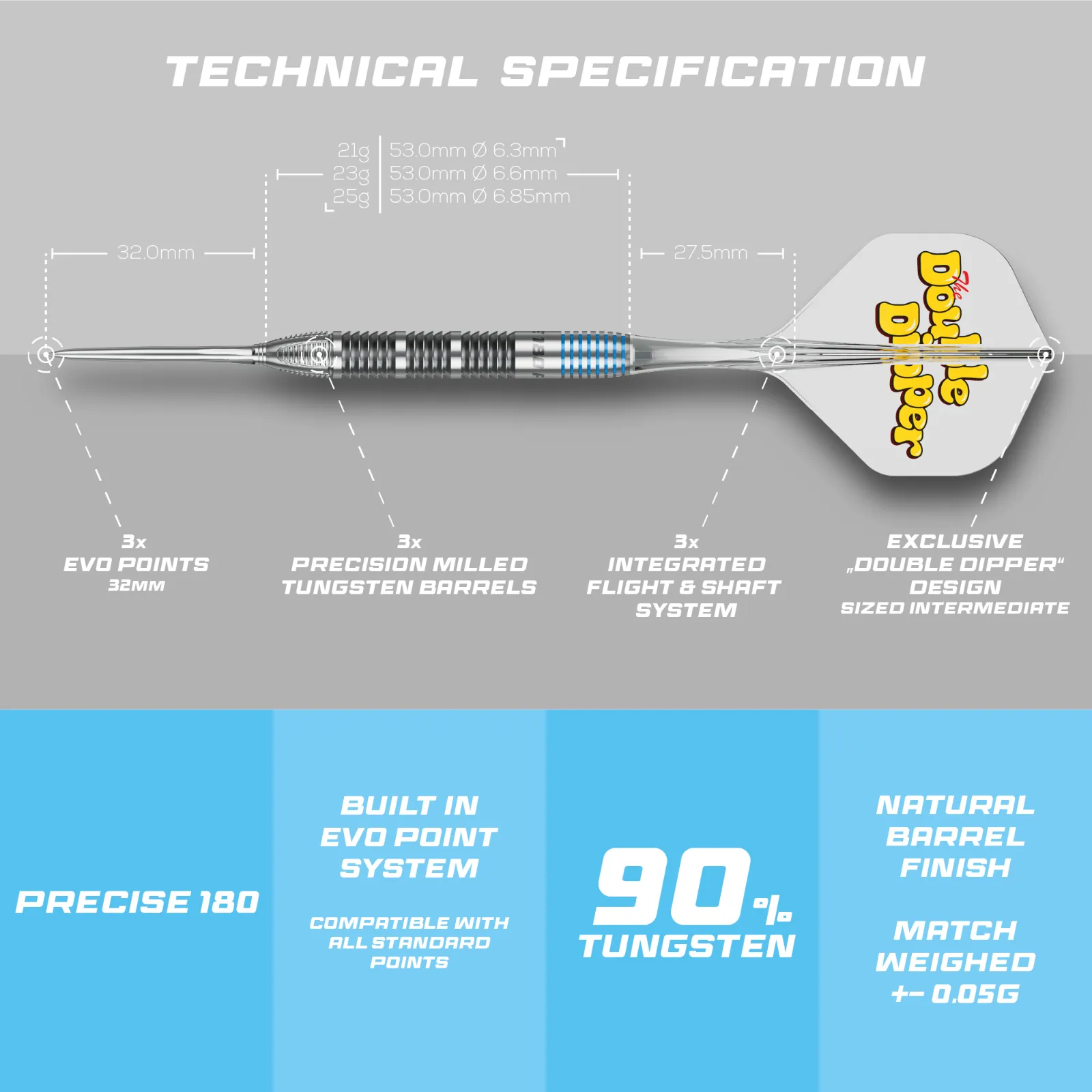 Image of Precise180 Bela Steeldarts SUP Flights