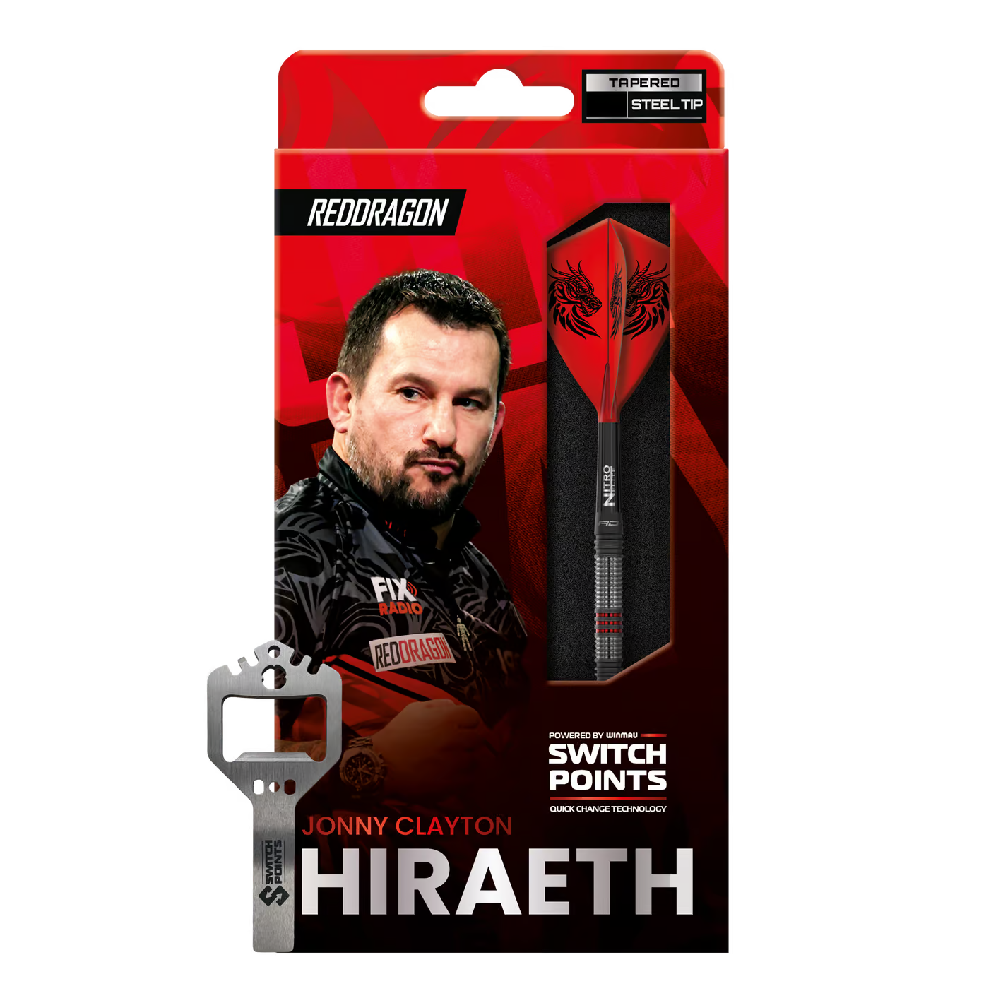 Image of Red Dragon Jonny Clayton Hireath Switch Point Steeldarts