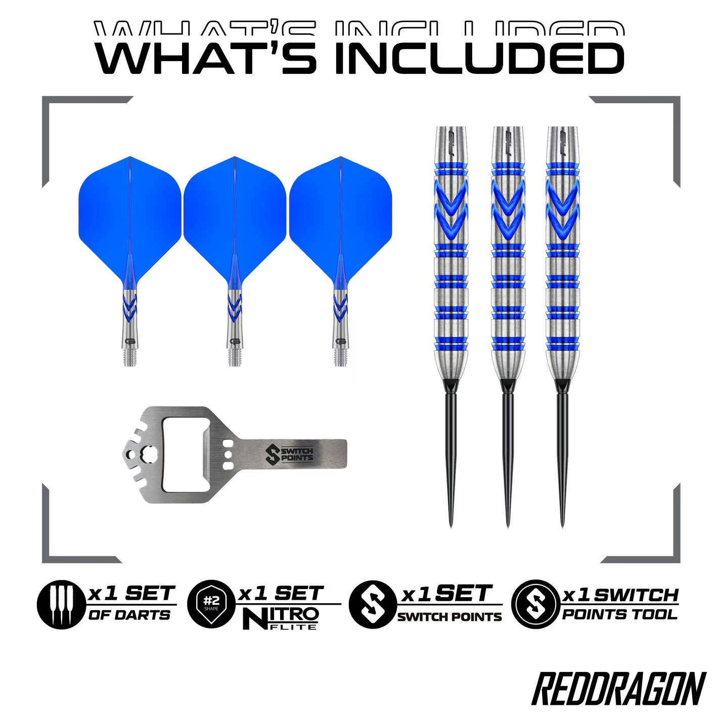 Red Dragon Gerwyn Price Blue Original Switch Point Steeldarts