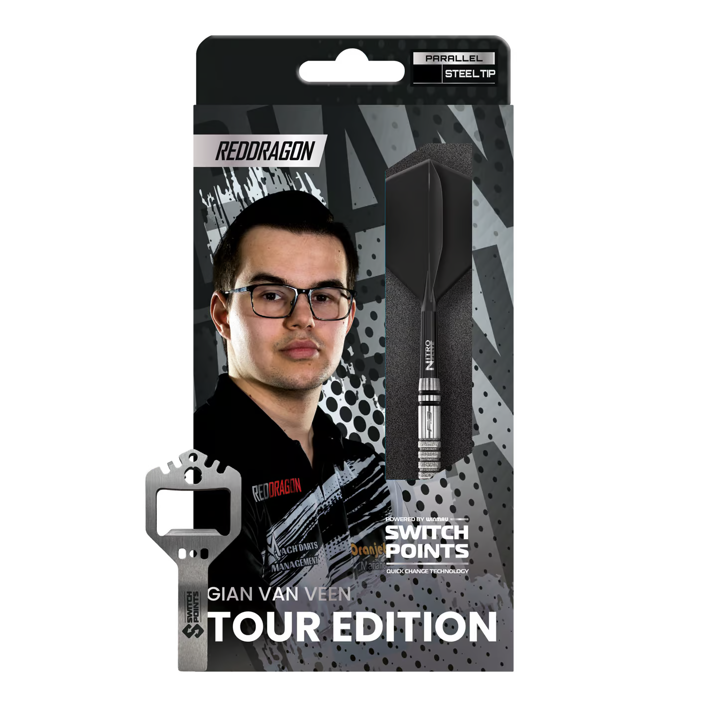 Red Dragon Gian Van Veen Tour Edition Switch Point Steeldarts - 21g
