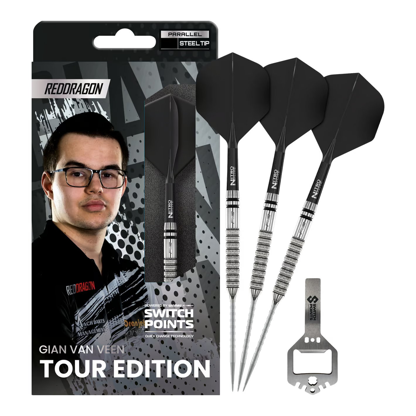 Image of Red Dragon Gian Van Veen Tour Edition Switch Point Steeldarts - 21g