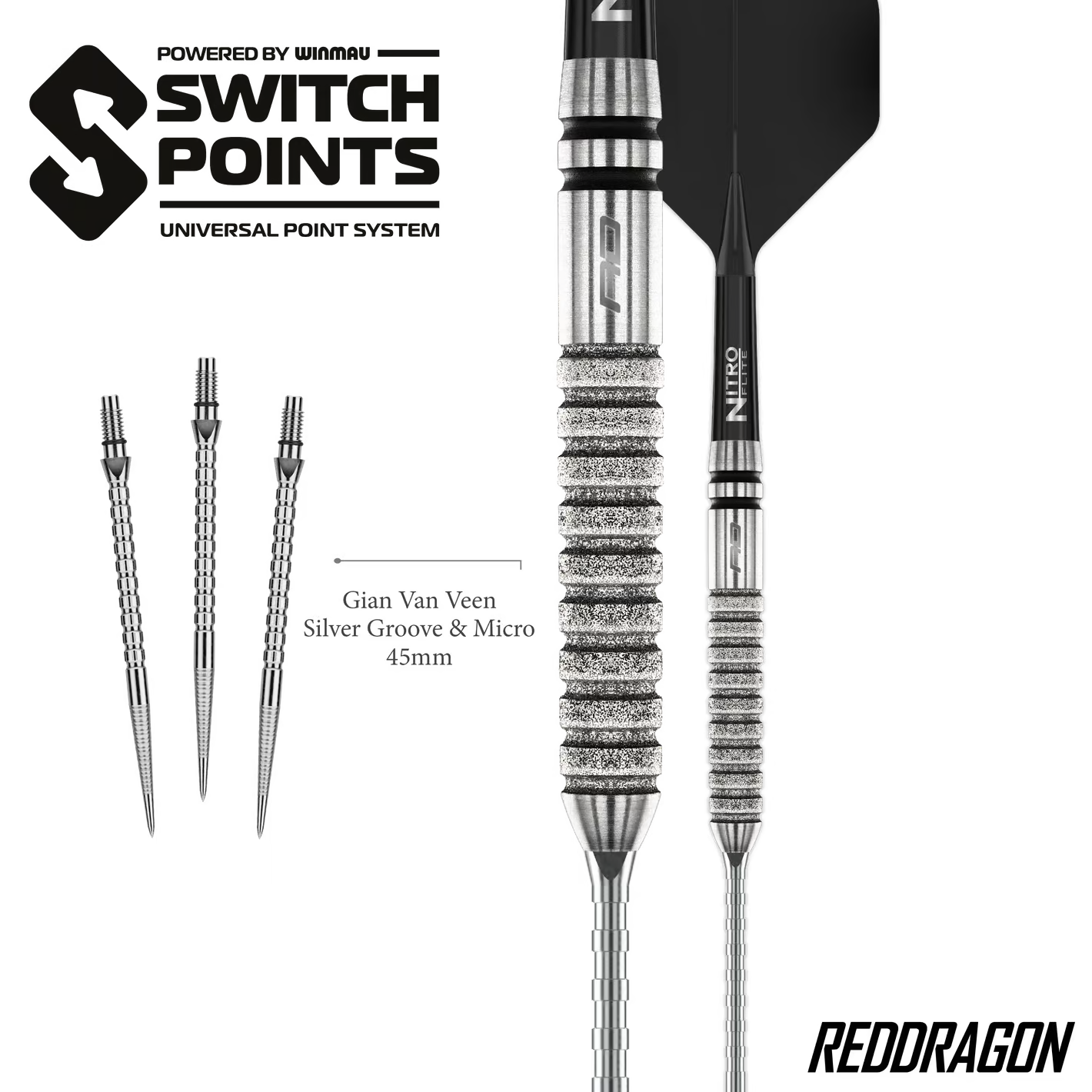 Image of Red Dragon Gian Van Veen Tour Edition Switch Point Steeldarts - 21g