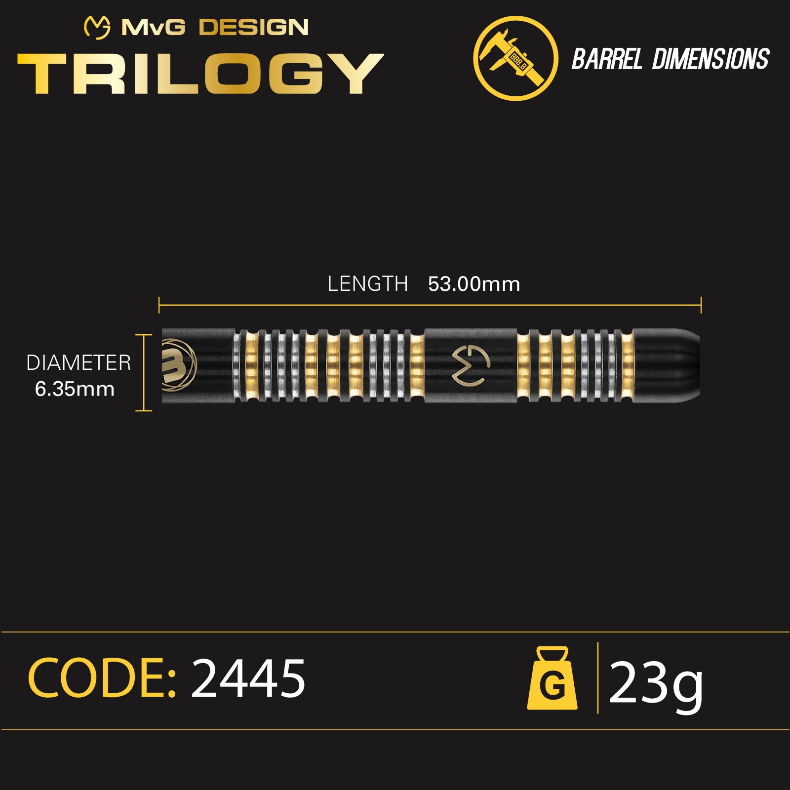 Image of Steeldart Winmau MvG Trilogy 23g