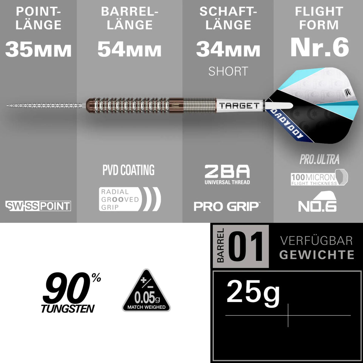 Target Adam Lipscombe GEN1 Swiss Point Steeldarts 25g – 90% Tungsten