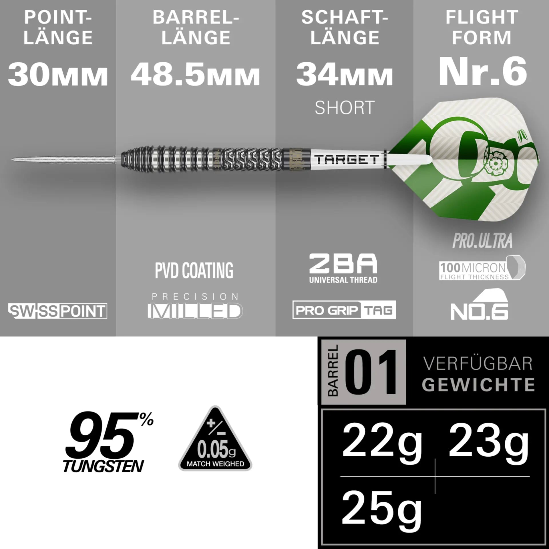 Image of Target Charlie Manby Swiss Point Steeldarts – 95% Tungsten