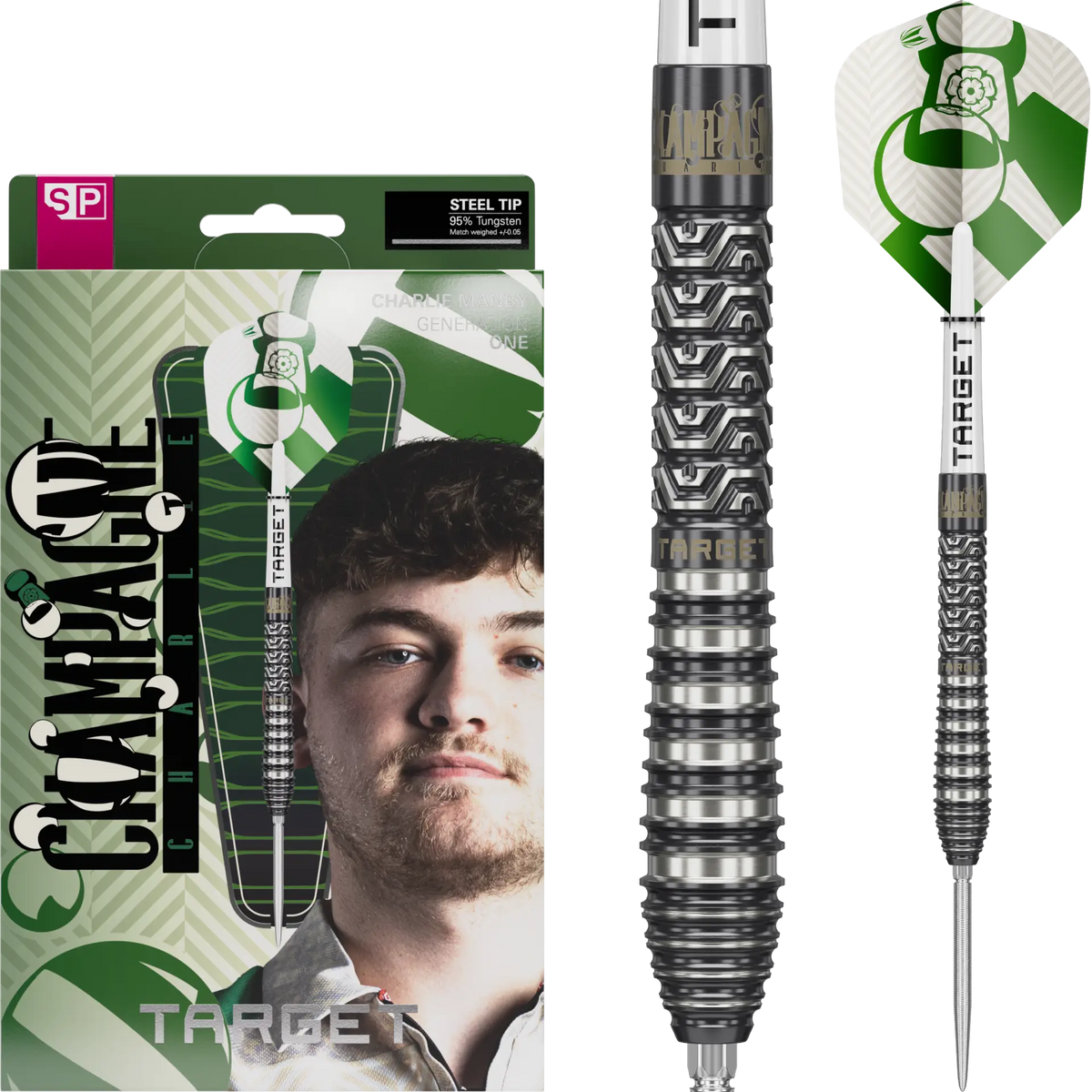 Target Charlie Manby Swiss Point Steeldarts – 95% Tungsten