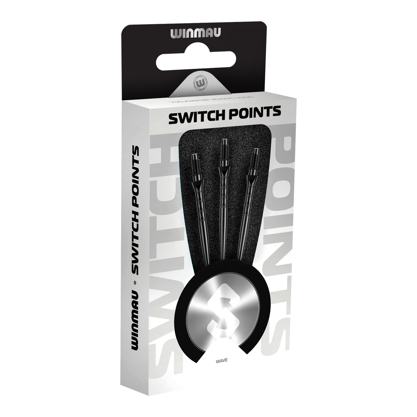 Image of Winmau Switch Point Wave Steeldartspitzen - Schwarz in 26mm