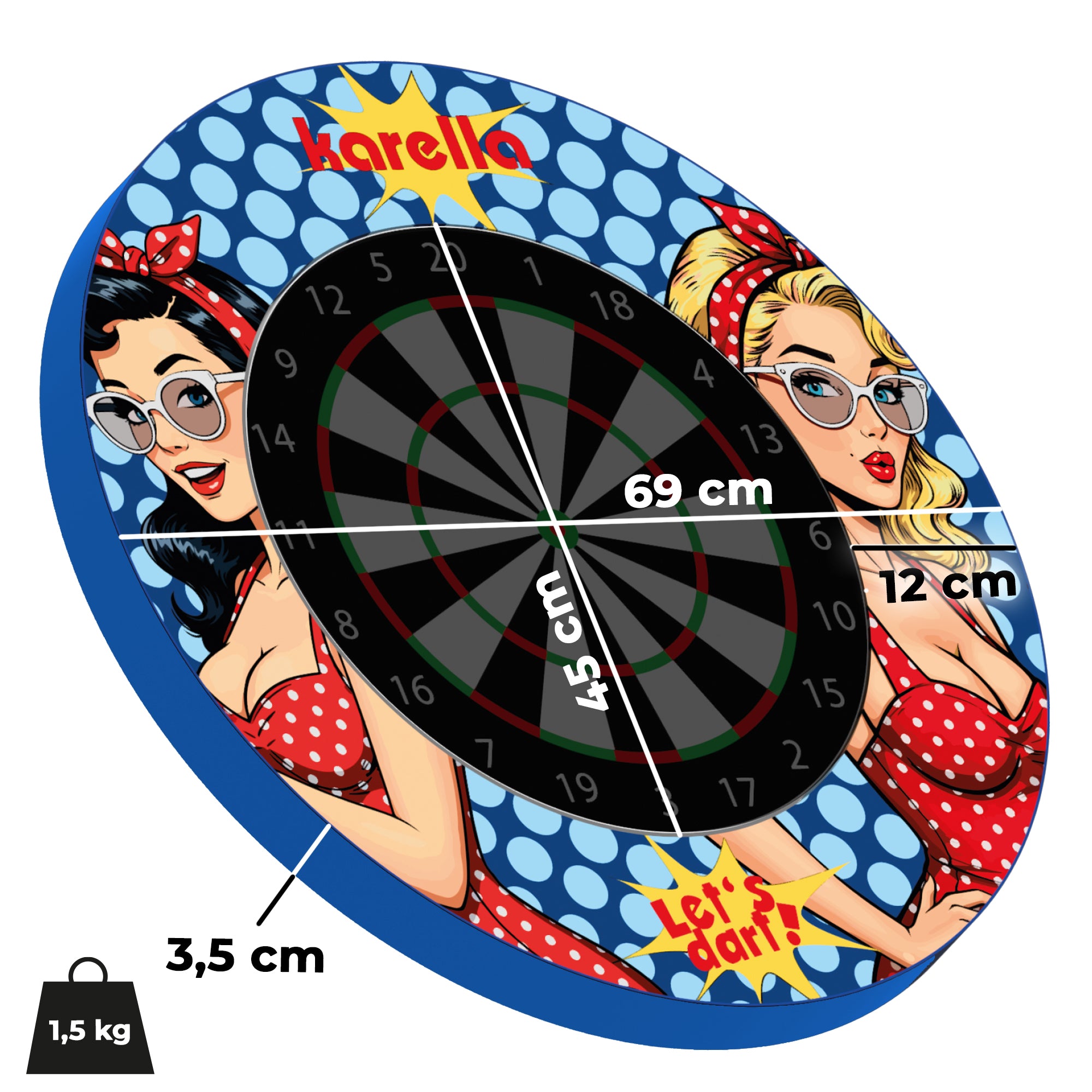 Image of Karella Playground Surround – Dartboard Wandschutz im Retro-Design