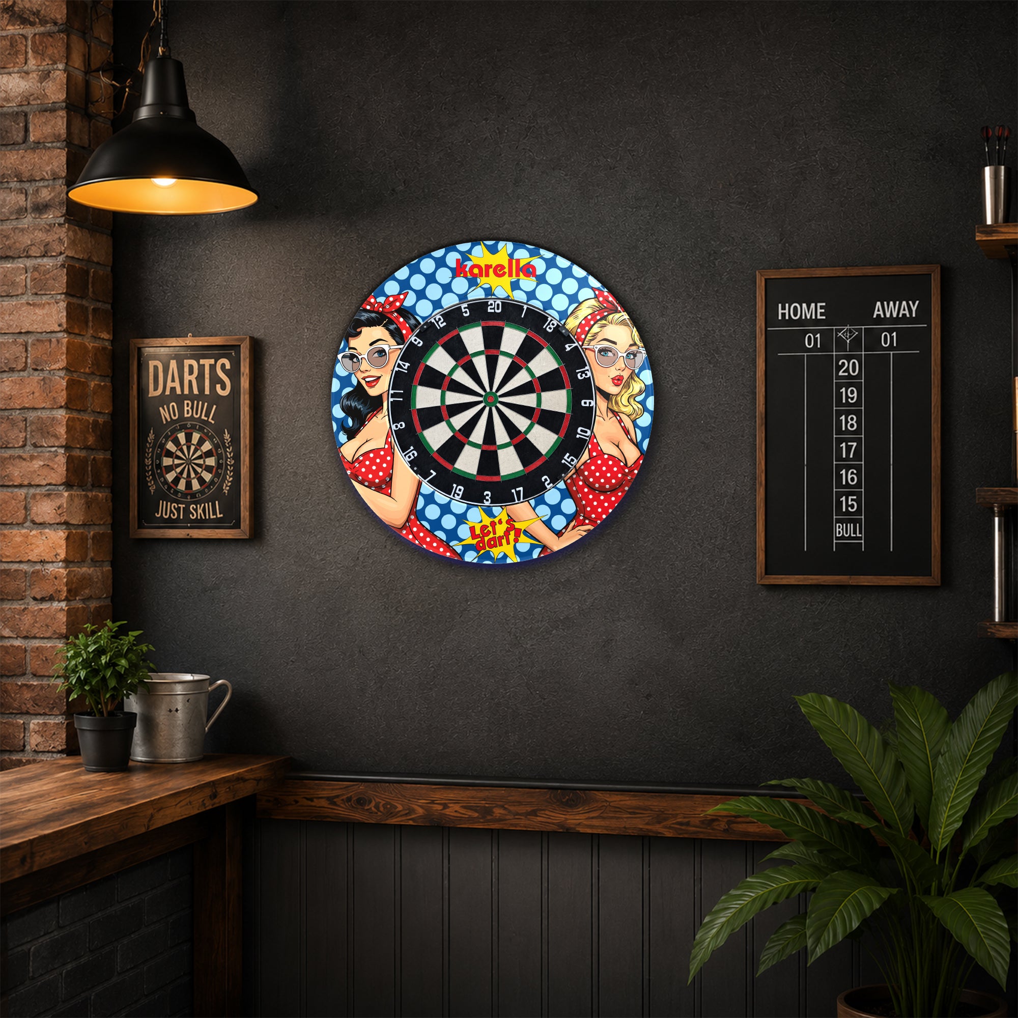 Image of Karella Playground Surround – Dartboard Wandschutz im Retro-Design