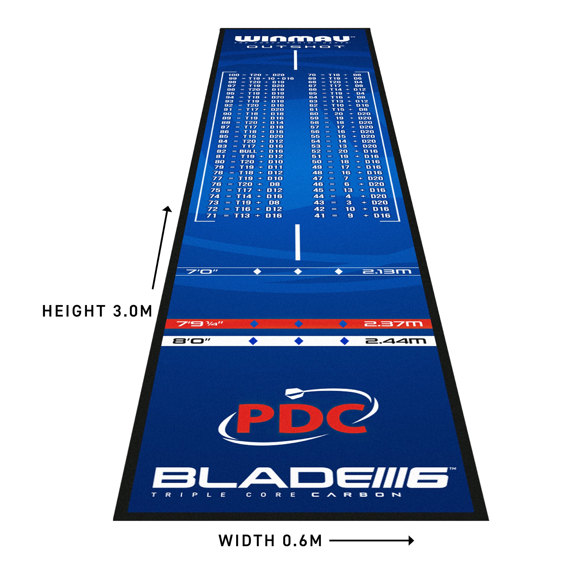 Image of Winmau OUTSHOT Dartmatte inkl. Checkout- Tabelle