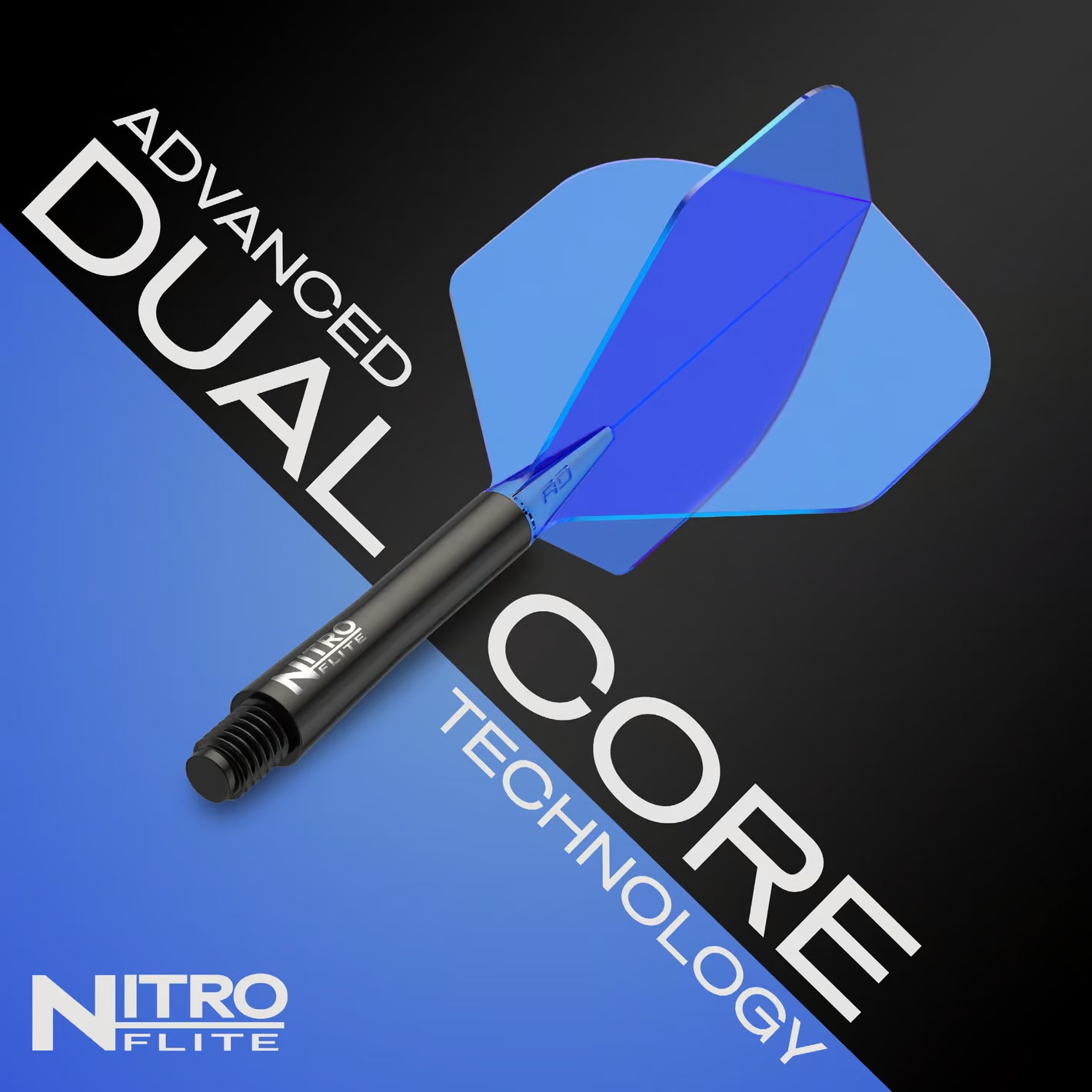 Red Dragon Nitroflite - Black Shaft Blue No2 Flights